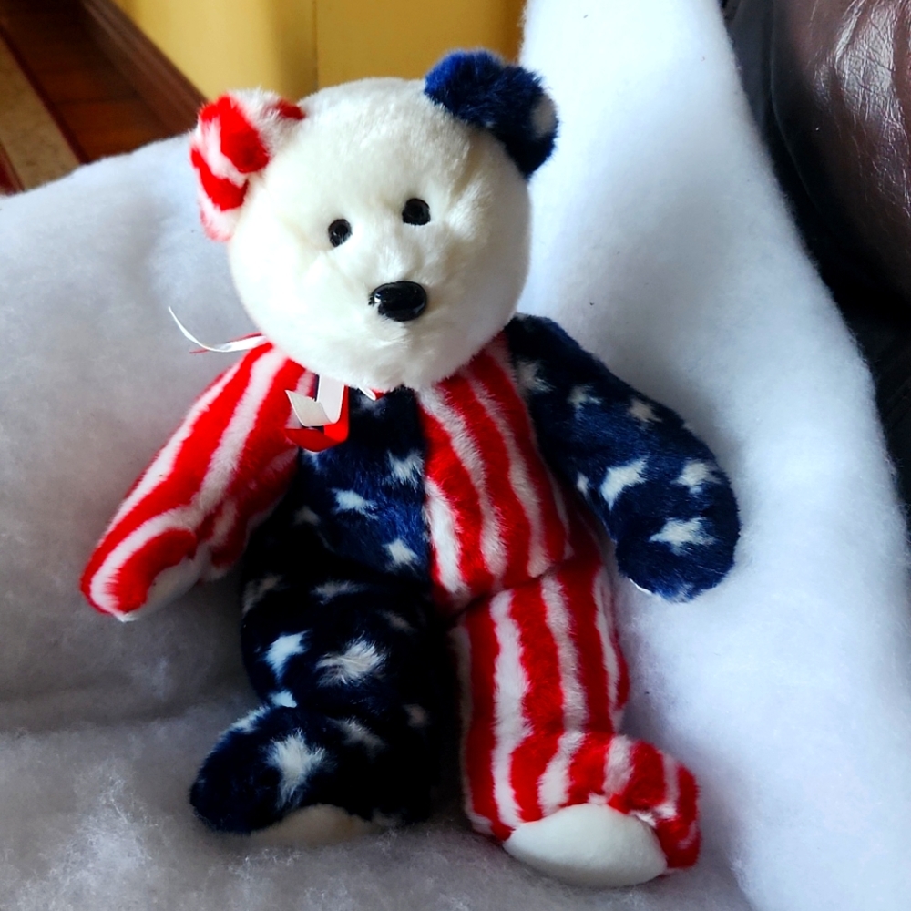 Patriotic ty beanie bear